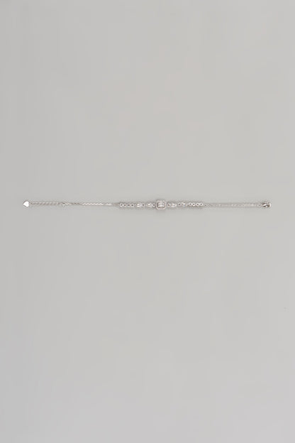 White Finish Cubic Zircon Necklace Set In Sterling Silver