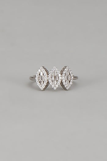 White Finish Cubic Zircon Necklace Set In Sterling Silver