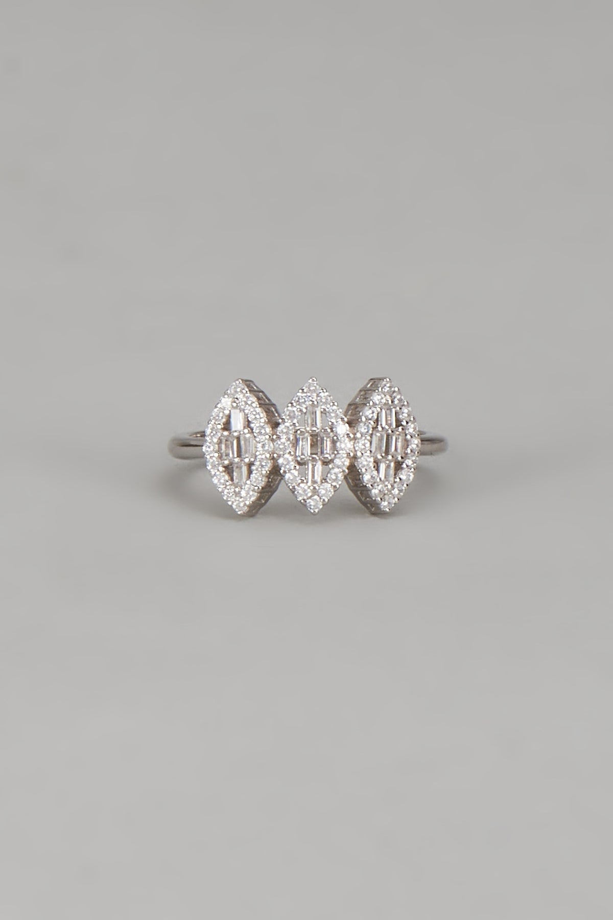White Finish Cubic Zircon Necklace Set In Sterling Silver