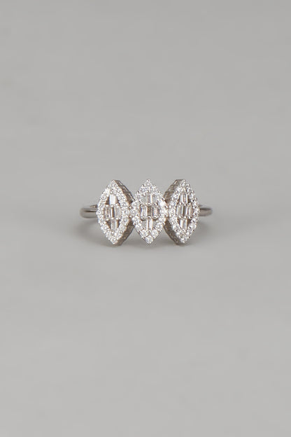 White Finish Cubic Zircon Necklace Set In Sterling Silver