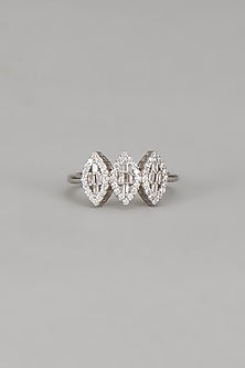 White Finish Cubic Zircon Necklace Set In Sterling Silver