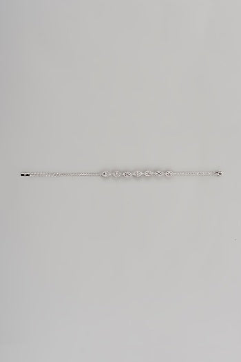 White Finish Cubic Zircon Necklace Set In Sterling Silver