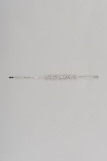 White Finish Cubic Zircon Necklace Set In Sterling Silver