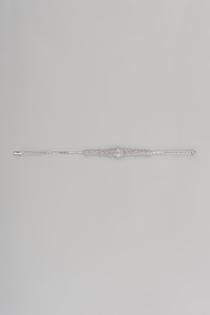 White Finish Cubic Zircon Necklace Set In Sterling Silver