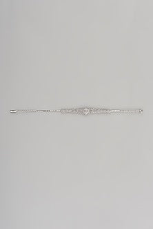 White Finish Cubic Zircon Necklace Set In Sterling Silver