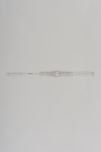 White Finish Cubic Zircon Necklace Set In Sterling Silver