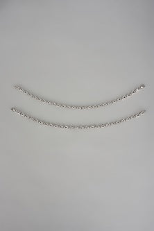 White Finish Cubic Zircon Anklets In Sterling Silver (Set Of 2)
