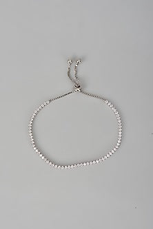 White Finish Zircon Tennis Bracelet In Sterling Silver