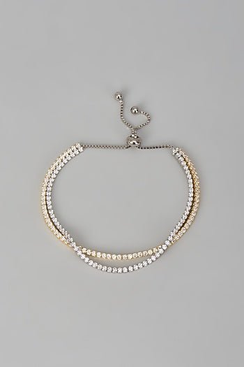 White Finish Zircon Tennis Bracelet In Sterling Silver