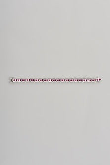 White Finish Cubic Zircon Bracelet In Sterling Silver