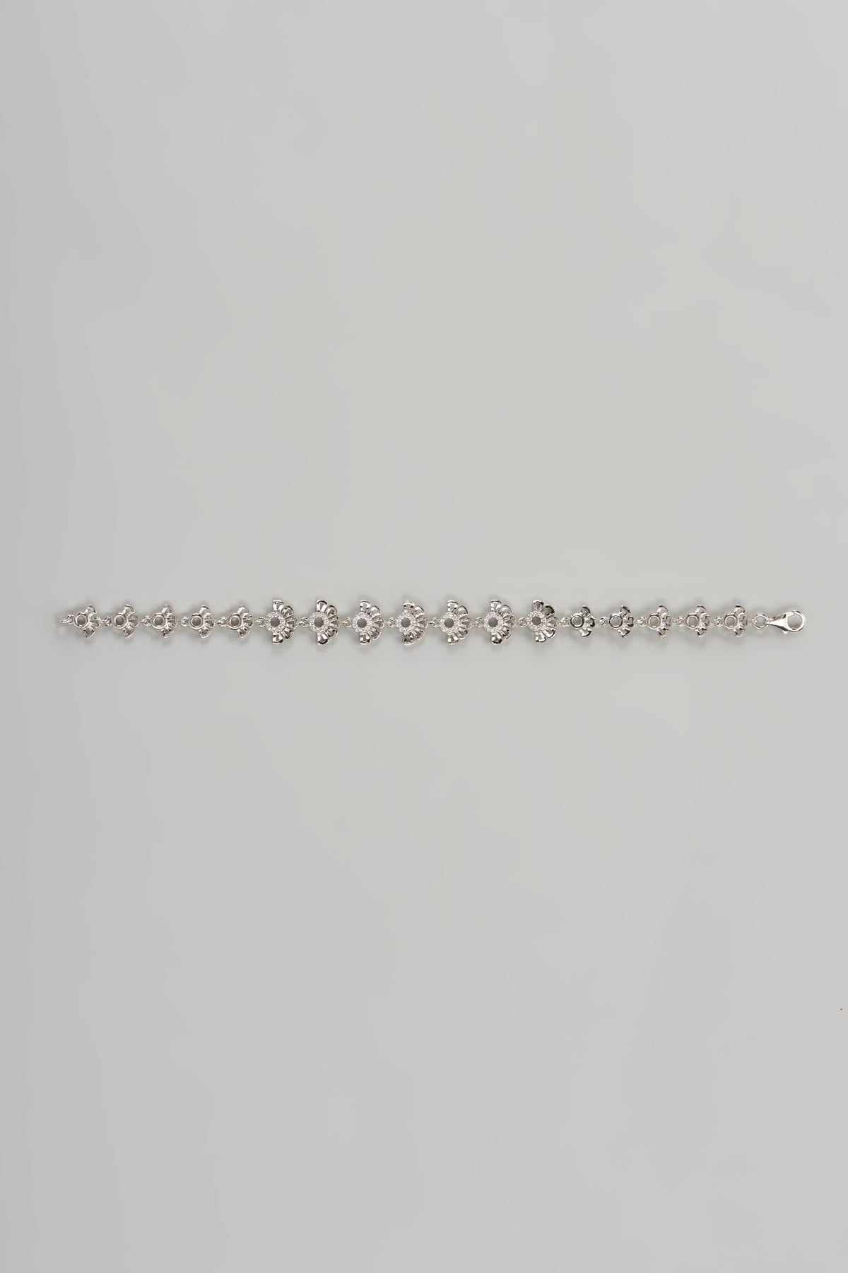 White Finish Cubic Zircon Bracelet In Sterling Silver