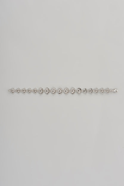 White Finish Cubic Zircon Bracelet In Sterling Silver