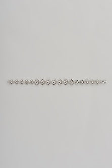 White Finish Cubic Zircon Bracelet In Sterling Silver