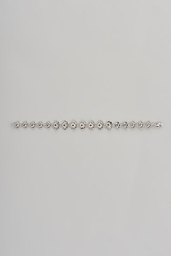 White Finish Cubic Zircon Bracelet In Sterling Silver