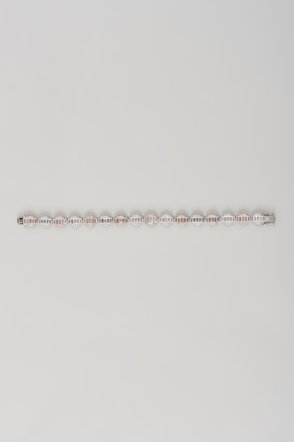 White Finish Cubic Zircon Bracelet In Sterling Silver