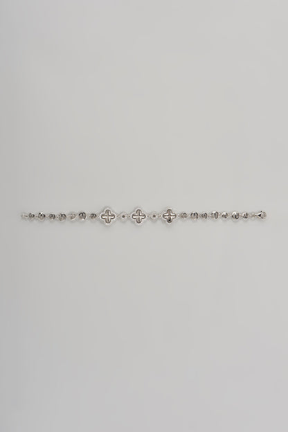White Finish Cubic Zircon Bracelet In Sterling Silver