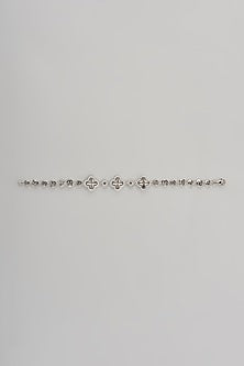 White Finish Cubic Zircon Bracelet In Sterling Silver