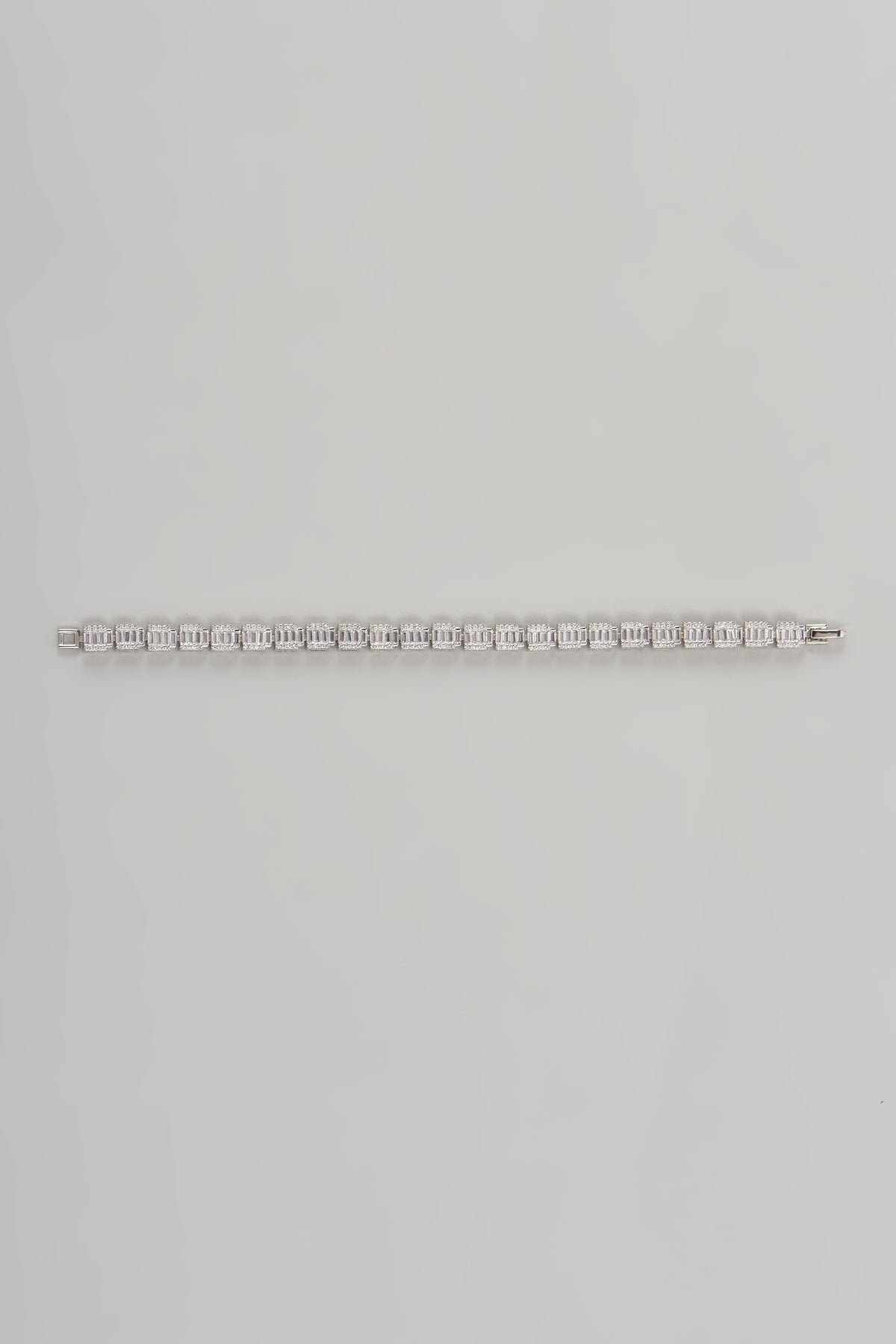 White Finish Cubic Zircon Bracelet In Sterling Silver