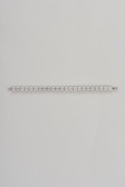 White Finish Cubic Zircon Bracelet In Sterling Silver