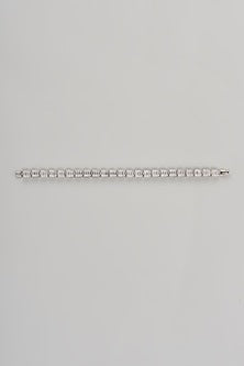 White Finish Cubic Zircon Bracelet In Sterling Silver