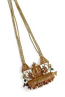 Gold Finish Ghungroo Long Necklace