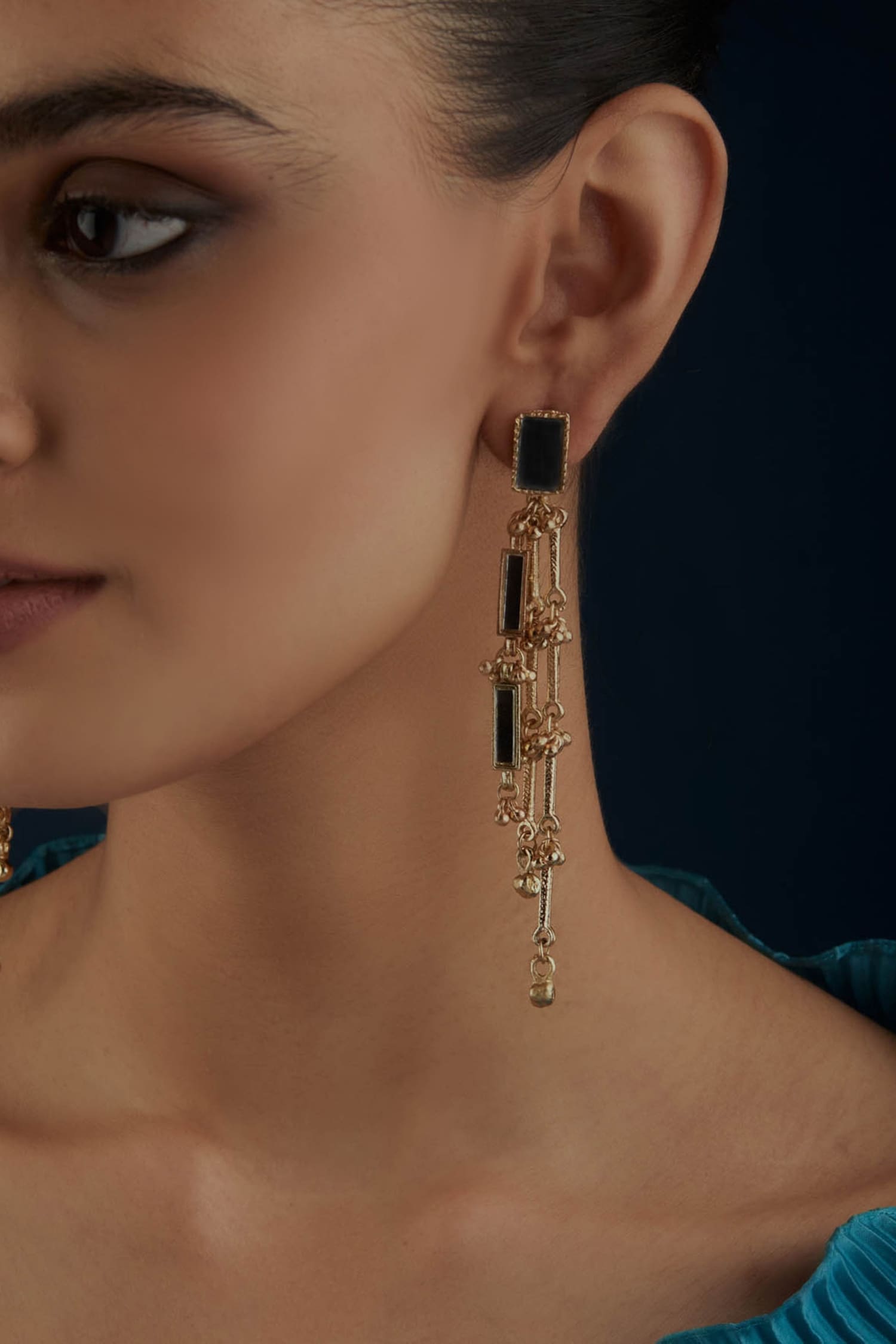 Mirror Brick Qabeela Earrings 