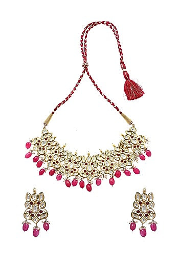 Gold Plated Agate Necklace Set