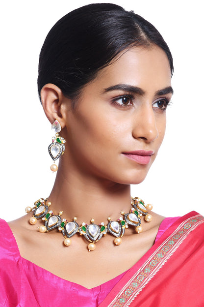 Gold Plated Crystals Necklace Set