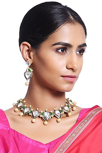 Gold Plated Crystals Necklace Set