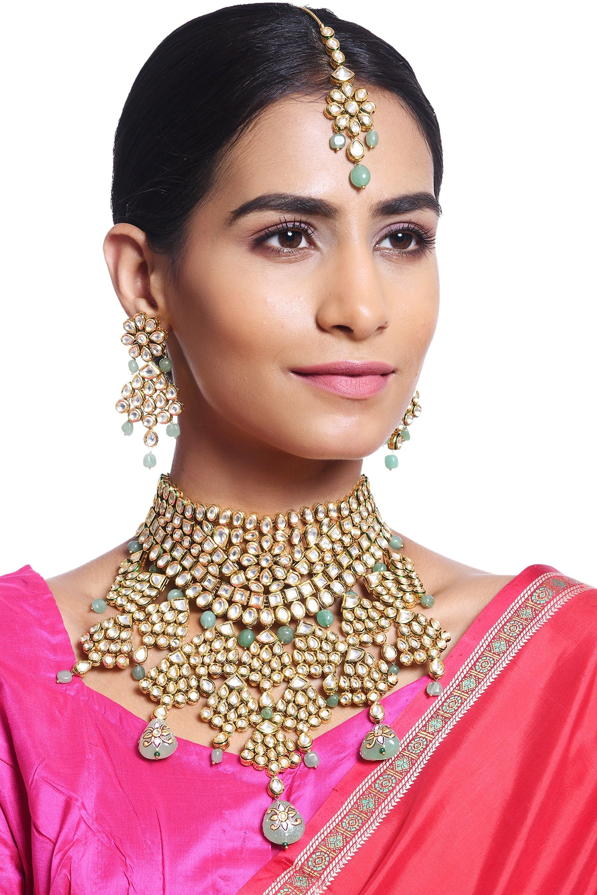 Gold Plated Aventurine Necklace Set