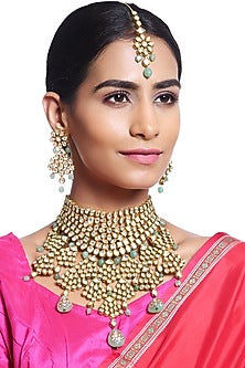 Gold Plated Aventurine Necklace Set