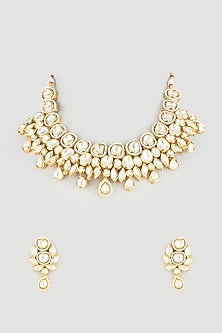 Gold Plated Kundan Polki Choker Necklace Set