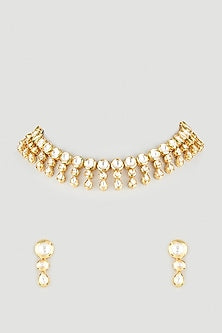 Gold Plated Kundan Polki Necklace Set