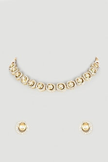 Gold Plated Zircons Choker Necklace Set
