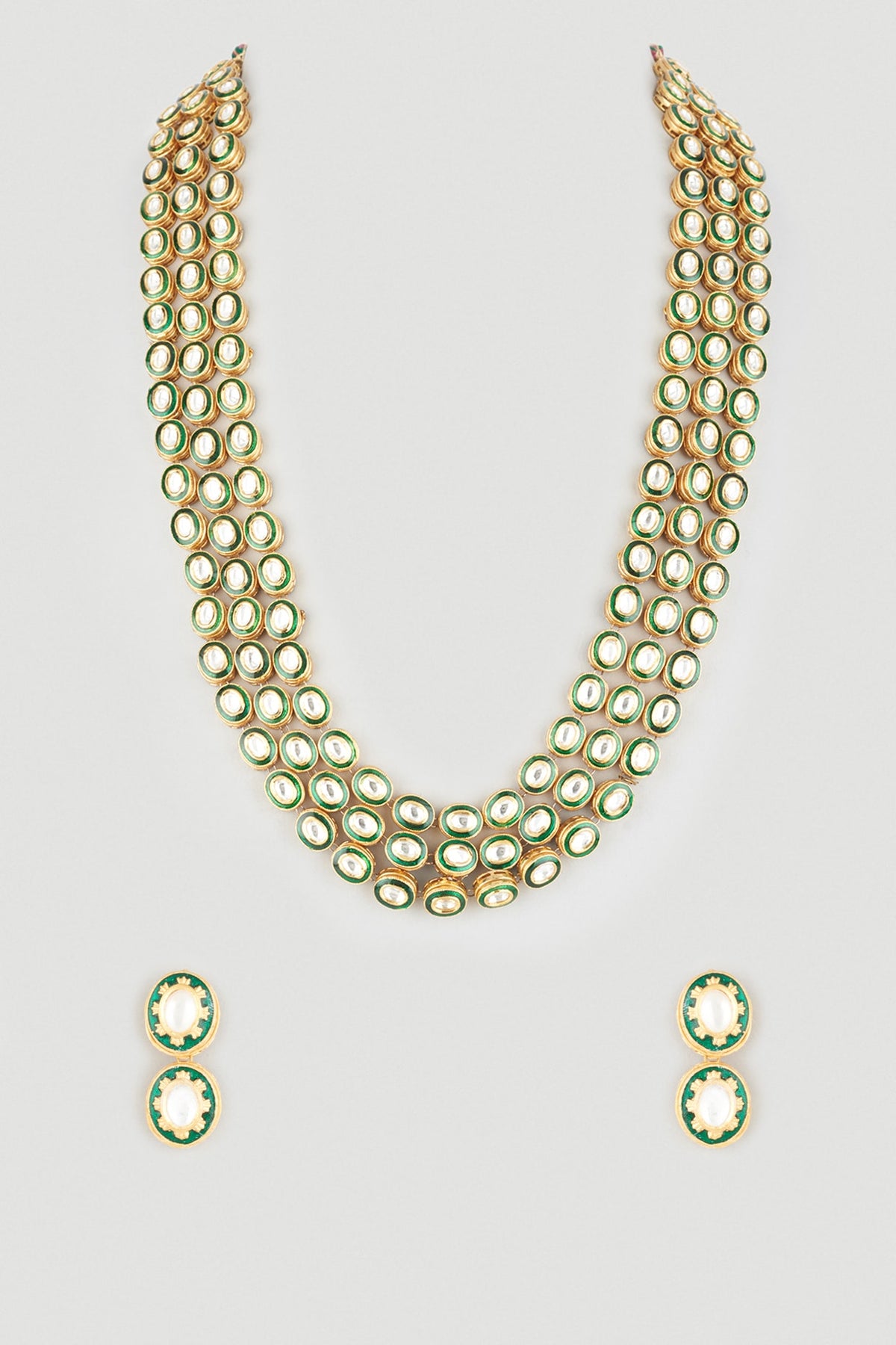 Gold Plated Meenakari Layered Necklace Set