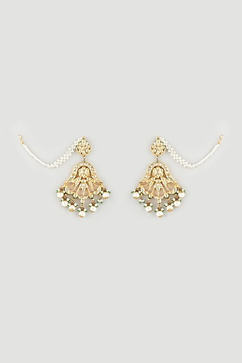 Gold Plated Pearl Meenakari Necklace Set