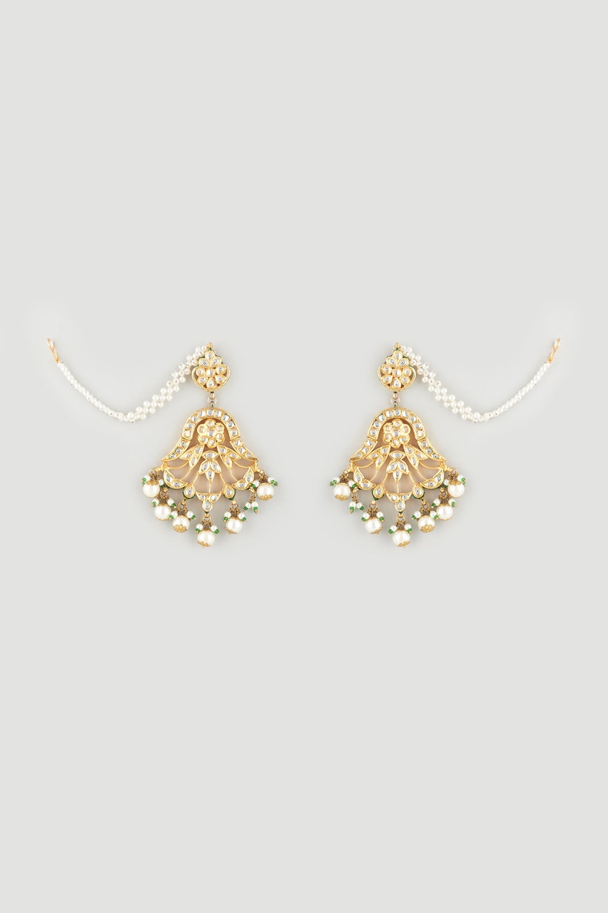 Gold Plated Pearl Meenakari Necklace Set
