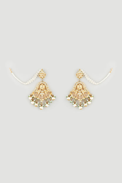 Gold Plated Pearl Meenakari Necklace Set