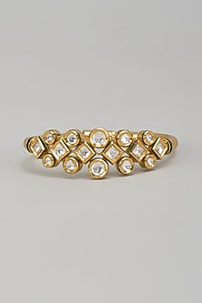 Gold Plated Kundan Polki Meenakari Bracelet