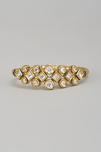 Gold Plated Kundan Polki Meenakari Bracelet