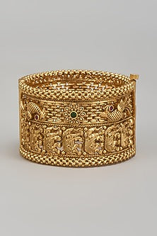 Gold Finish Kemp Stone Temple Bracelet