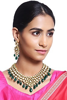 Gold Plated Kundans Necklace Set