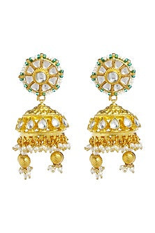 Gold Plated Pearls Jhumka Earrings