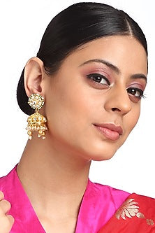 Gold Plated Pearls Jhumka Earrings