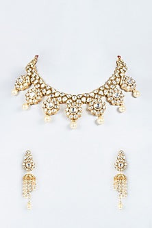 Gold Plated Pearl Necklace Set