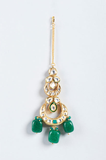 Gold Plated Agate Maangtikka