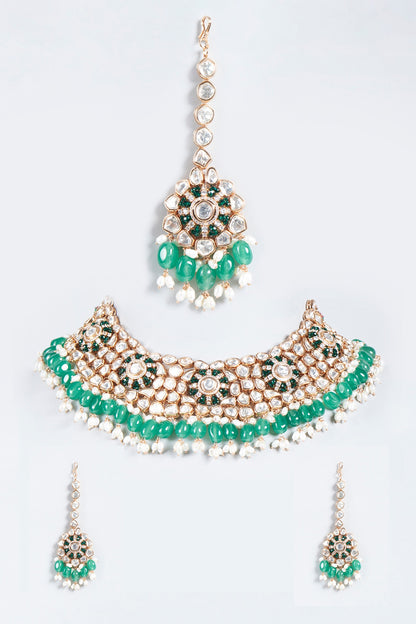 Rose Gold Plated Onyx Necklace Set