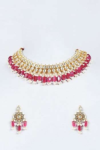 Gold Plated Beaded Necklace Set