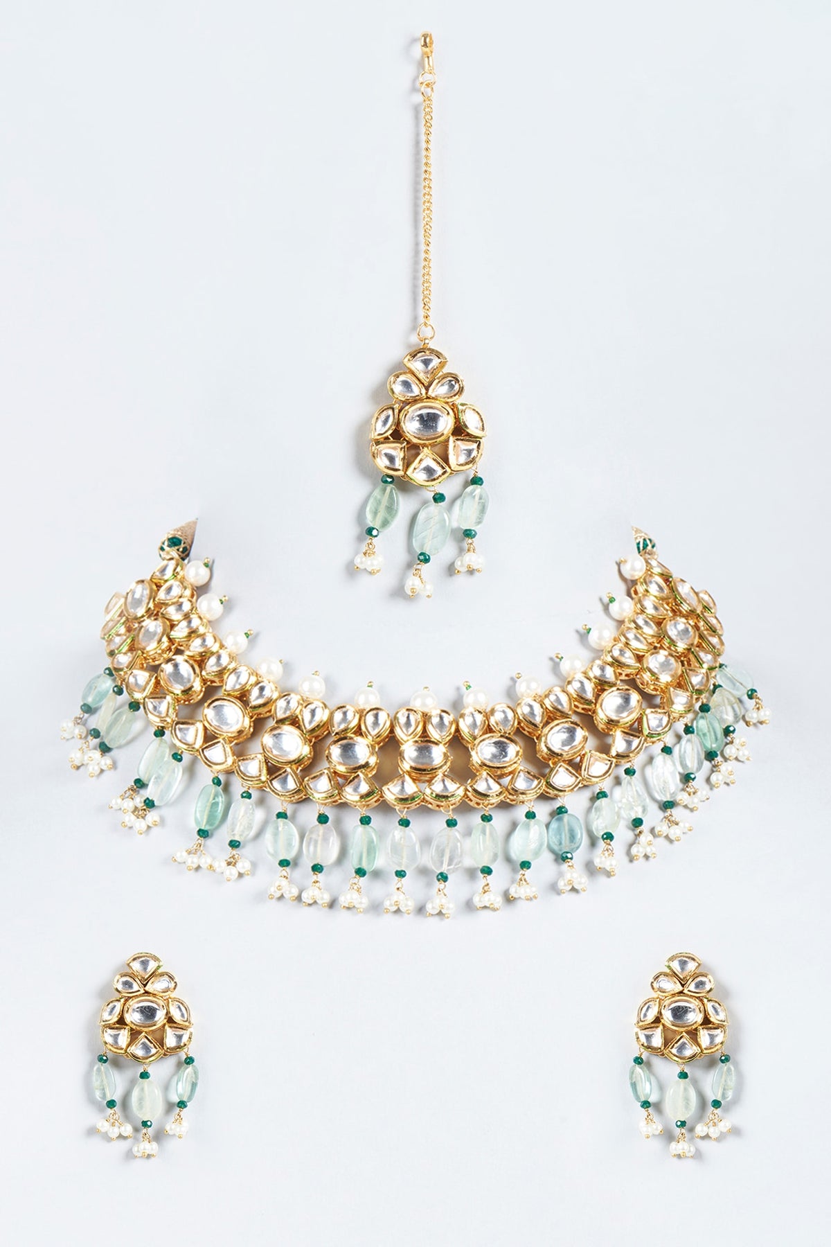 Gold Plated Quartz Necklace Set