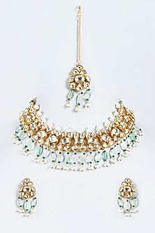 Gold Plated Quartz Necklace Set